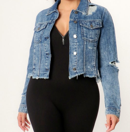 Distressed Denim Jacket